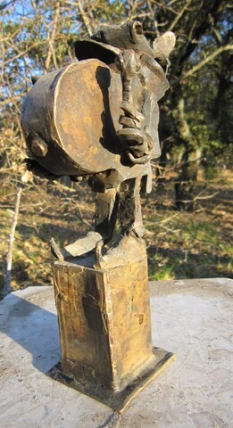 Sculpture titled "1989 HIPPOPOTAME TA…" by Michel Moskovtchenko, Original Artwork, Metals