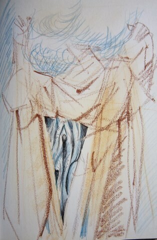 Drawing titled "INTIMITE DRAPE" by Michel Moskovtchenko, Original Artwork, Other