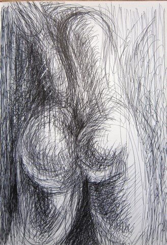 Dessin intitulée "ANATOMIE  DOS FEMIN…" par Michel Moskovtchenko, Œuvre d'art originale, Autre