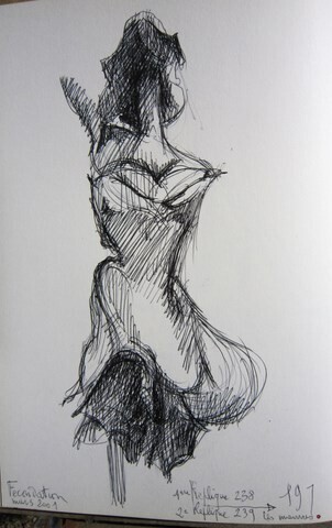 Drawing titled "2010 LA VICTOIRE" by Michel Moskovtchenko, Original Artwork, Ballpoint pen