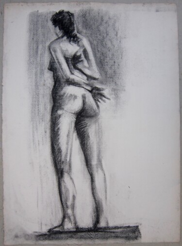 Desenho intitulada "COLONNE DORIQUE" por Michel Moskovtchenko, Obras de arte originais, Carvão