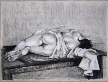 Drawing titled "RÊVE" by Michel Moskovtchenko, Original Artwork, Charcoal