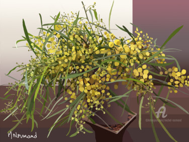 Digital Arts titled "2019-08-25 mimosa 4…" by Michel Normand, Original Artwork, Digital Painting