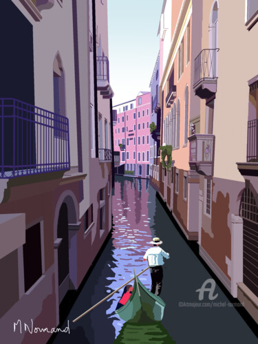Digital Arts titled "2020-05-17 Venise" by Michel Normand, Original Artwork, Digital Painting