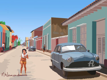 Arts numériques intitulée "2020-07-31 Cuba-Tri…" par Michel Normand, Œuvre d'art originale, Peinture numérique