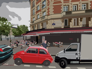 Arts numériques intitulée "ma Fiat 500 (66-69)" par Michel Normand, Œuvre d'art originale, Peinture numérique