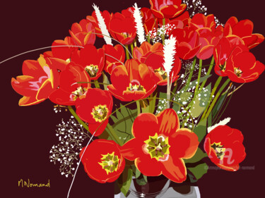 Arts numériques intitulée "2021-01-27 tulipes" par Michel Normand, Œuvre d'art originale, Peinture numérique