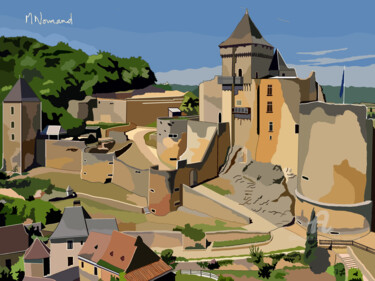 Digital Arts titled "2022-12-31 Château…" by Michel Normand, Original Artwork, Digital Painting Mounted on artwork_cat.