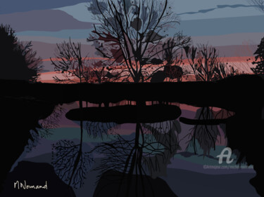Digital Arts titled "2023-10-30 Coucher…" by Michel Normand, Original Artwork, Digital Painting