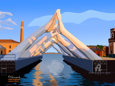 Artes digitais intitulada "2024-01-25 Venise-B…" por Michel Normand, Obras de arte originais, Pintura digital