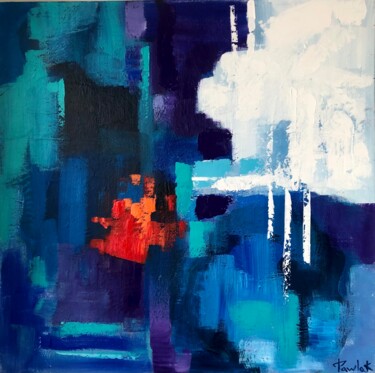 Painting titled "ABSTRACTION BLEUE E…" by Michel Pawlak, Original Artwork, Acrylic