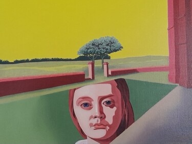 Peinture intitulée "pensée verte" par Michel Pezeril, Œuvre d'art originale, Huile Monté sur Châssis en bois
