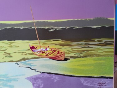 Pintura titulada "tempête" por Michel Pezeril, Obra de arte original, Oleo Montado en Bastidor de camilla de madera