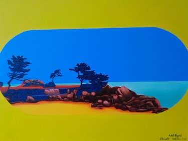 Malerei mit dem Titel "Ile Calot , Bretagne" von Michel Pezeril, Original-Kunstwerk, Öl Auf Keilrahmen aus Holz montiert