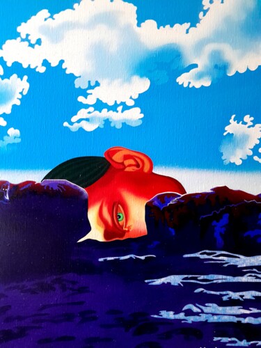 Peinture intitulée "Regard entre les ro…" par Michel Pezeril, Œuvre d'art originale, Huile Monté sur Châssis en bois