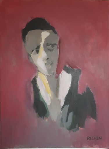 Peinture intitulée "Visage fragmenté" par Michel Rajchenbach, Œuvre d'art originale, Acrylique