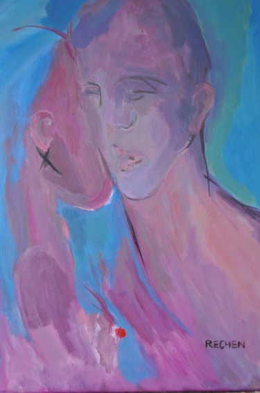 Pittura intitolato "le baiser" da Michel Rajchenbach, Opera d'arte originale, Acrilico