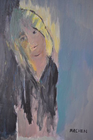 Peinture intitulée "jeune fille" par Michel Rajchenbach, Œuvre d'art originale, Huile