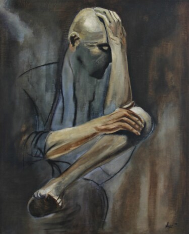 Pintura titulada "Pensée" por Michel Ruelle (Aéro), Obra de arte original, Acrílico Montado en Bastidor de camilla de madera
