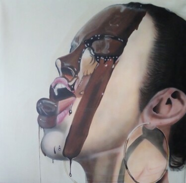Peinture intitulée "Délice de chocolat" par Michel Ruelle (Aéro), Œuvre d'art originale, Acrylique