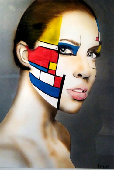 Painting titled "maquillage" by Michel Ruelle (Aéro), Original Artwork, Airbrush