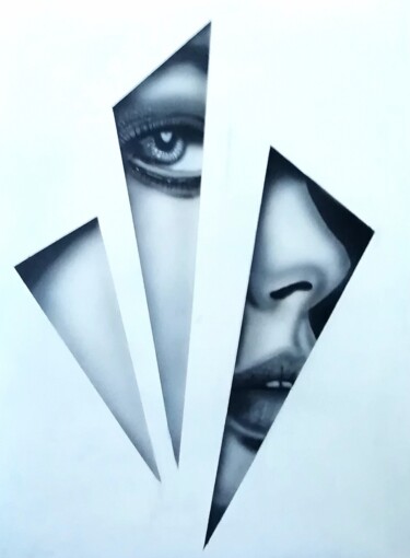 Peinture intitulée "Triangulation" par Michel Ruelle (Aéro), Œuvre d'art originale, Acrylique Monté sur Châssis en bois