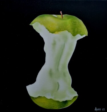 Painting titled "Délices de pomme" by Michel Ruelle (Aéro), Original Artwork, Acrylic Mounted on Wood Stretcher frame