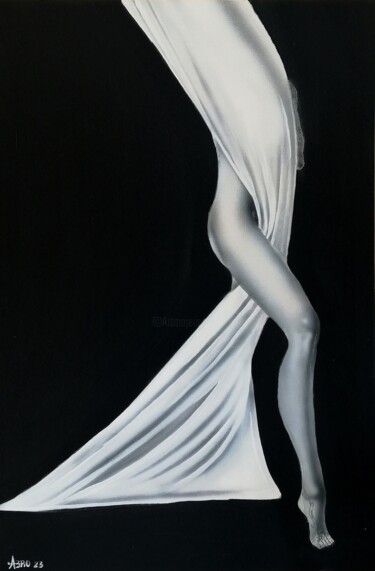 Картина под названием "Drapée" - Michel Ruelle (Aéro), Подлинное произведение искусства, Акрил Установлен на Деревянная рама…