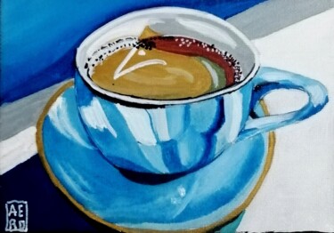 Painting titled "Expresso" by Michel Ruelle (Aéro), Original Artwork, Acrylic Mounted on Wood Stretcher frame