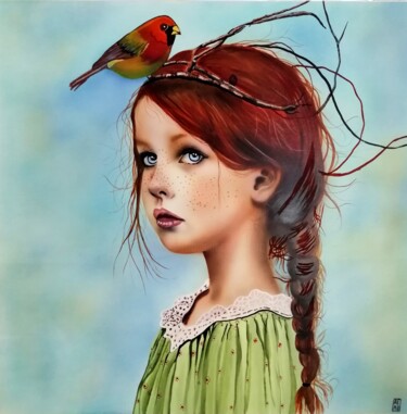 Painting titled "Innocence" by Michel Ruelle (Aéro), Original Artwork, Acrylic Mounted on Wood Stretcher frame