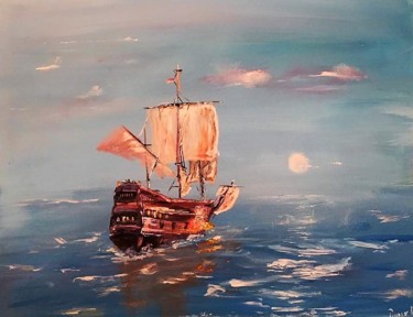 Peinture intitulée "bonvoyage" par Michel Russo, Œuvre d'art originale, Huile