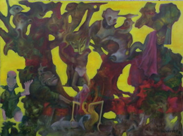 Pintura intitulada "La dernière danse" por Michel Schreyer, Obras de arte originais, Óleo Montado em Armação em madeira
