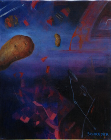 Pintura titulada "Homme de terre" por Michel Schreyer, Obra de arte original, Acrílico Montado en Bastidor de camilla de mad…