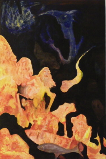 Pittura intitolato "Naufrage" da Michel Schreyer, Opera d'arte originale, Acrilico Montato su Telaio per barella in legno