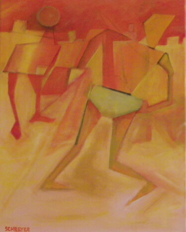 Pintura intitulada "la plage" por Michel Schreyer, Obras de arte originais, Acrílico Montado em Armação em madeira