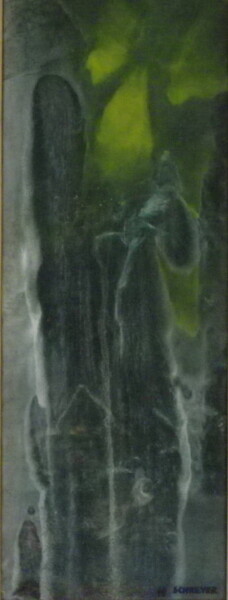 Painting titled "Misère" by Michel Schreyer, Original Artwork, Oil Mounted on Wood Stretcher frame