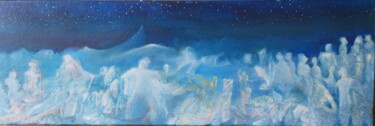 Pittura intitolato "Migrants en Antarct…" da Michel Schreyer, Opera d'arte originale, Acrilico Montato su Telaio per barella…