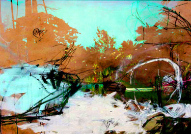 Estampas & grabados titulada "A deer away in the…" por Michel Tabanou, Obra de arte original, Impresión digital