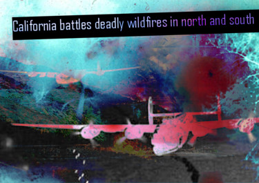 Отпечатки и Гравюры под названием "California battles…" - Michel Tabanou, Подлинное произведение искусства, Цифровая печать