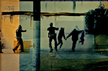 Digital Arts titled "la violence policiè…" by Michel Tabanou, Original Artwork, Digital Painting