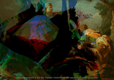 Digitale Kunst mit dem Titel "Aethra montrant à s…" von Michel Tabanou, Original-Kunstwerk, Digitale Malerei