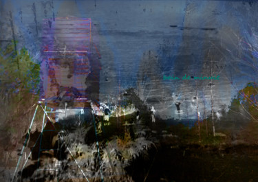 Arts numériques intitulée "bain de minuit" par Michel Tabanou, Œuvre d'art originale, Peinture numérique