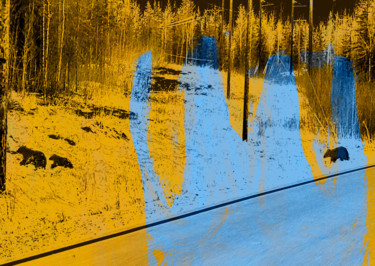Digital Arts titled "crossing the road a…" by Michel Tabanou, Original Artwork, Digital Painting