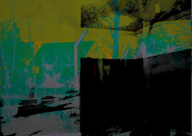 Digitale Kunst mit dem Titel "green house in an n…" von Michel Tabanou, Original-Kunstwerk, Digitale Malerei