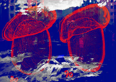 Digitale Kunst mit dem Titel "hallucinogène" von Michel Tabanou, Original-Kunstwerk, Digitale Malerei