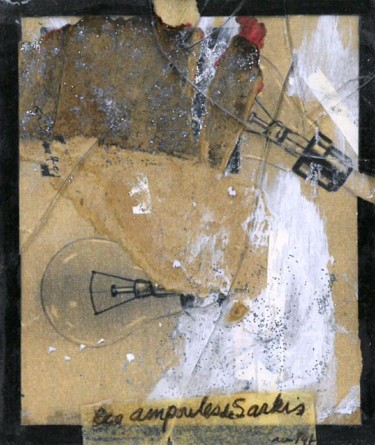 Malerei mit dem Titel "les ampoules de SAR…" von Michel Tabanou, Original-Kunstwerk, Acryl