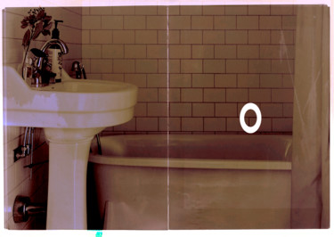Arte digitale intitolato "salle de bain avec…" da Michel Tabanou, Opera d'arte originale, Pittura digitale
