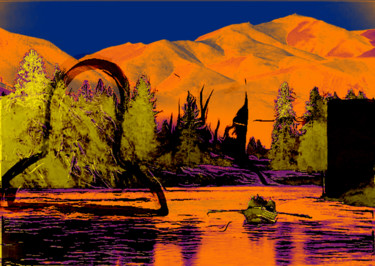 Digital Arts titled "Snake River" by Michel Tabanou, Original Artwork, Digital Painting