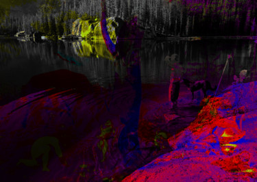 Цифровое искусство под названием "pitchimi lake" - Michel Tabanou, Подлинное произведение искусства, Цифровая живопись