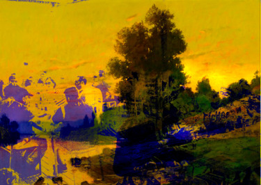 Arte digitale intitolato "Anchorage nature ev…" da Michel Tabanou, Opera d'arte originale, Pittura digitale